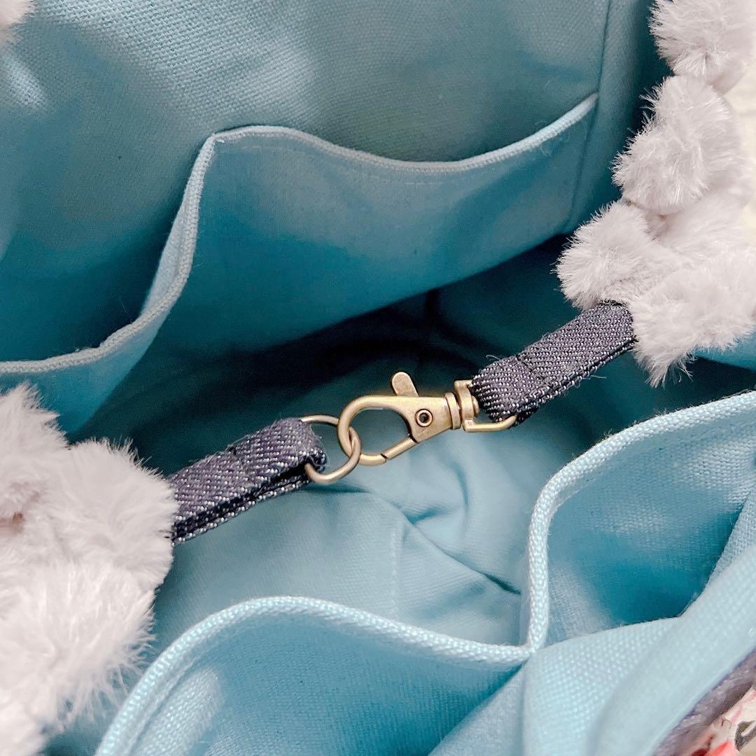 コヤンイサムチョン ハンドメイド デニムふわもこファー トートバッグ ルミちゃん