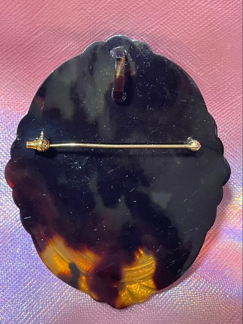 カメオ ベッコウ カメオ 希少 ヴィンテージ サイン入り