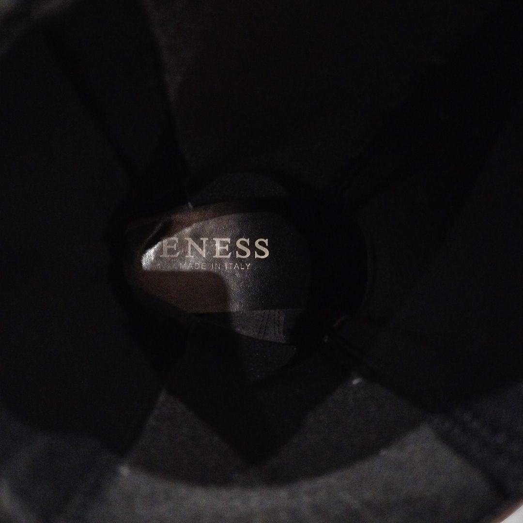 【ENESS/ エネス】チェルシーミドルサイドゴア （ブラック）レザー　37