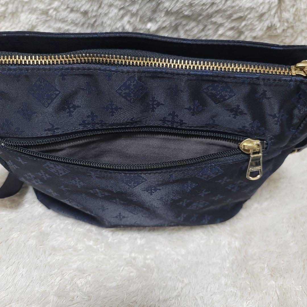 美品✨russet ラシット モノグラム ナイロン ショルダーバッグ ネイビー