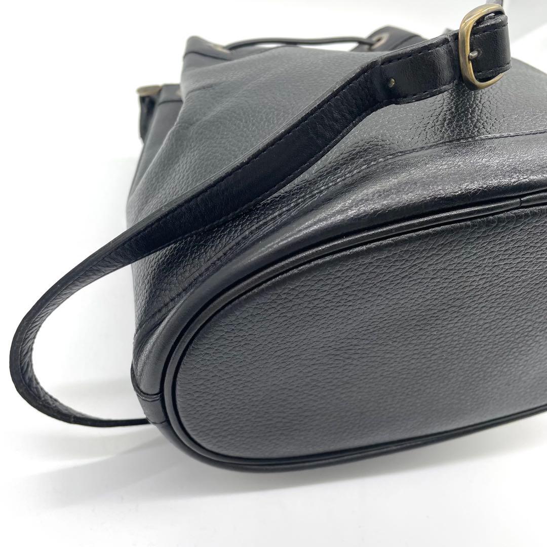 【極美品】バーバリー　ショルダーバッグ　ノバチェック　ホースロゴ　レザー　黒