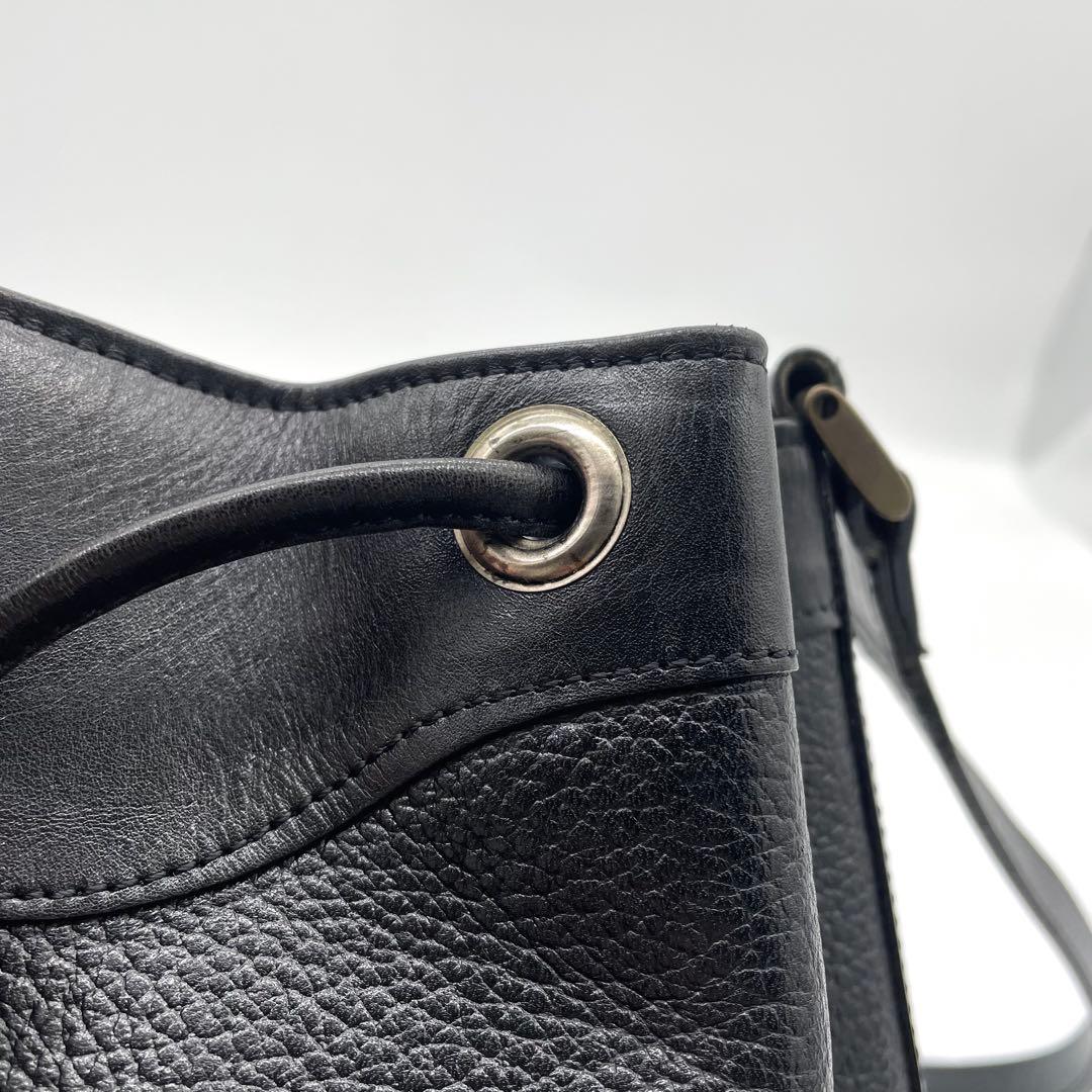 【極美品】バーバリー　ショルダーバッグ　ノバチェック　ホースロゴ　レザー　黒