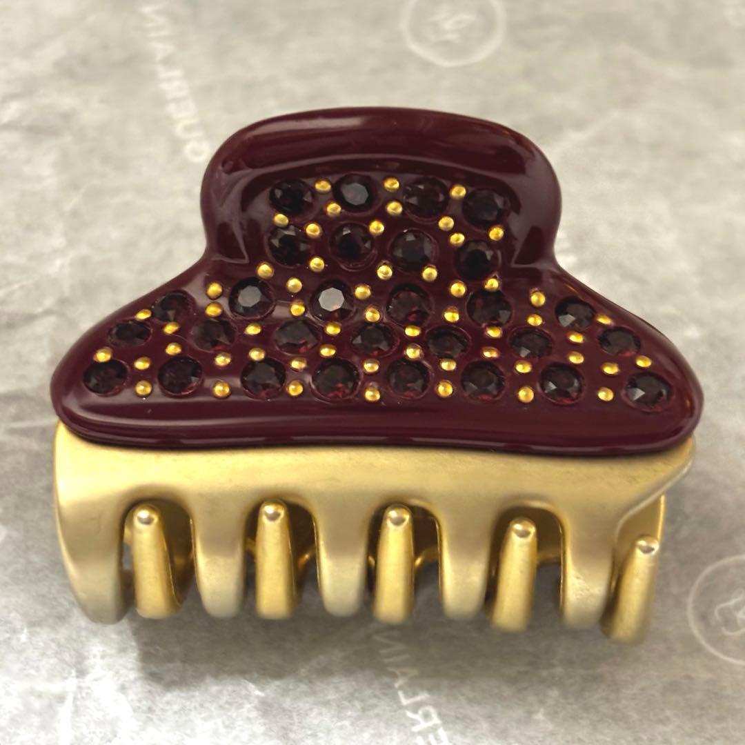 アレクサンドルドゥパリ 4.5㎝ヴァンドームクリップ　 フルストラスダークレッド