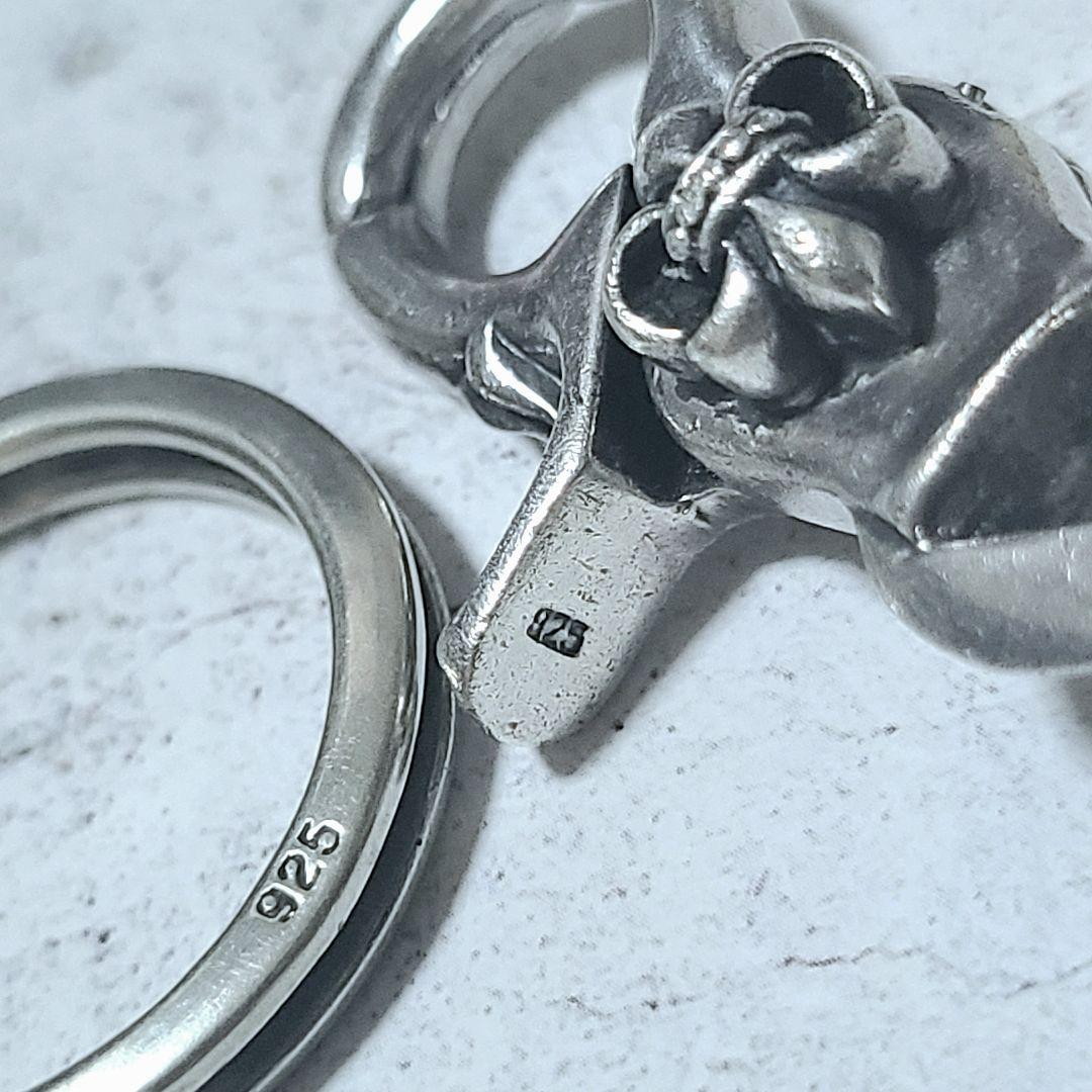 シルバー925 フレア クロス キーチェーン クリップ ノーブランド 百合 ユリ