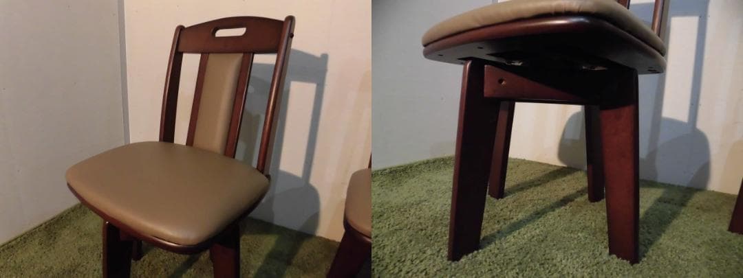 送料無料【新品】★高級回転ダイニングチェア【4脚】セット【ダークブラウン】