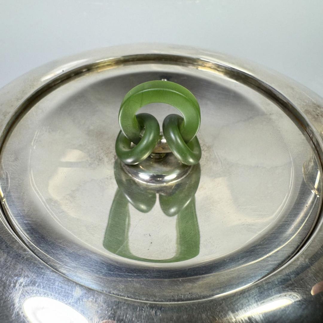 純銀製 東山造 紋波 湯沸 貴石摘 木取手 煎茶道具 古美術品 銀瓶 純銀保証