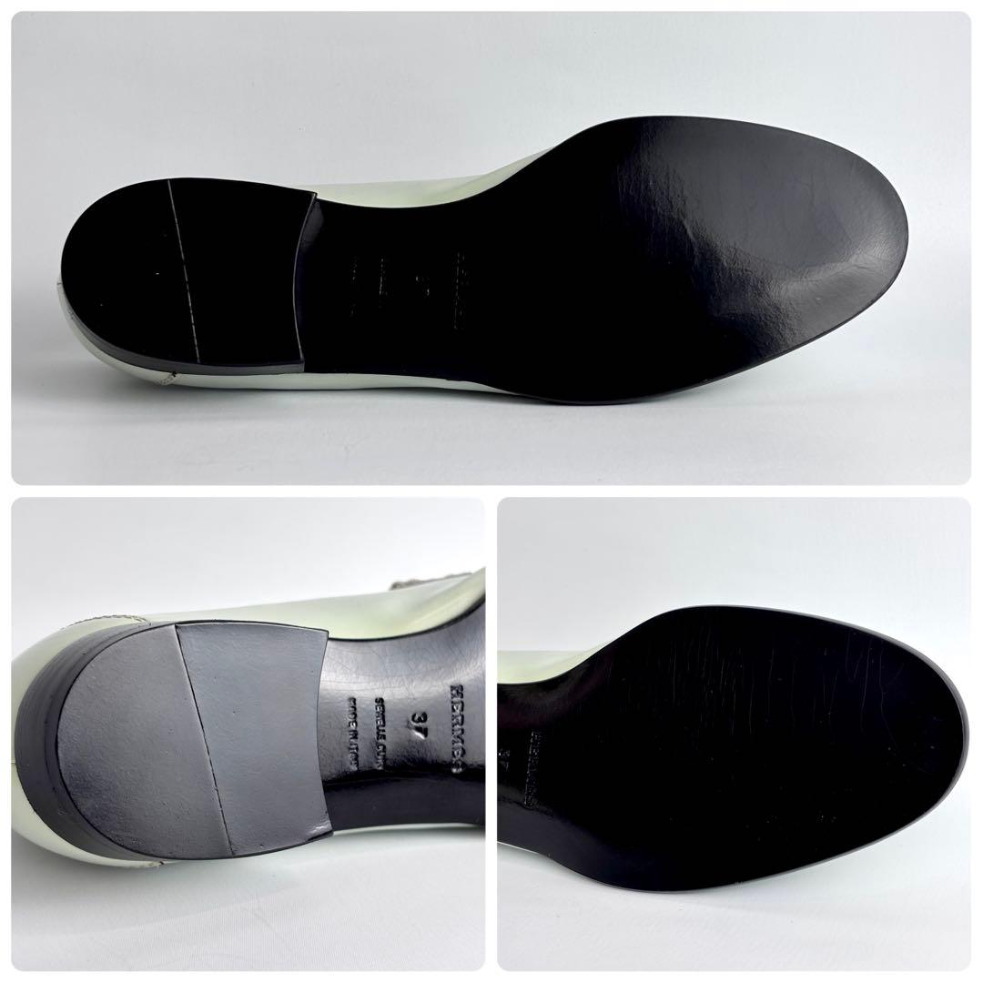 HERMES エルメス コンスタンス ローファー ライトグリーン 37 23.5