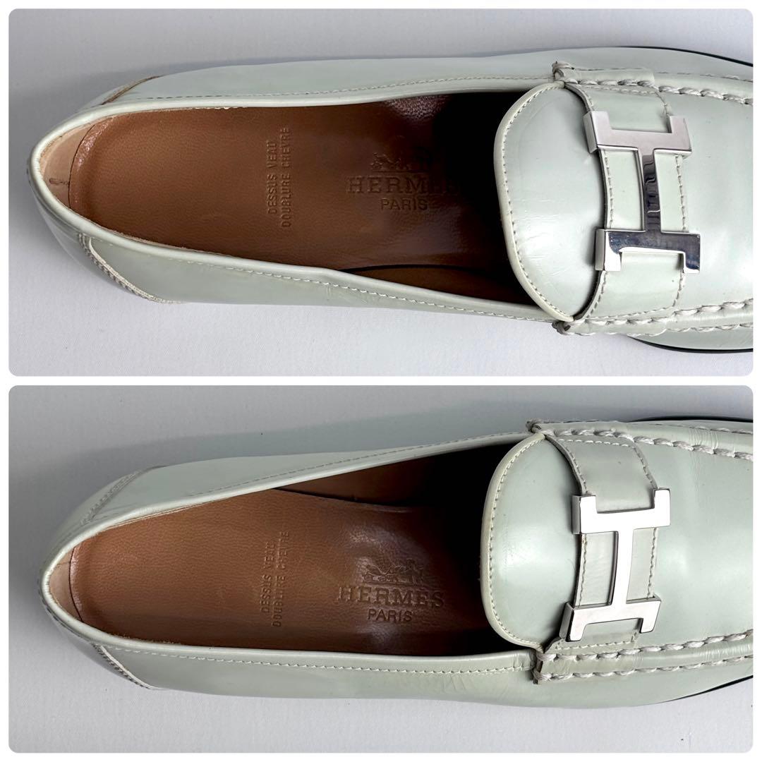 HERMES エルメス コンスタンス ローファー ライトグリーン 37 23.5