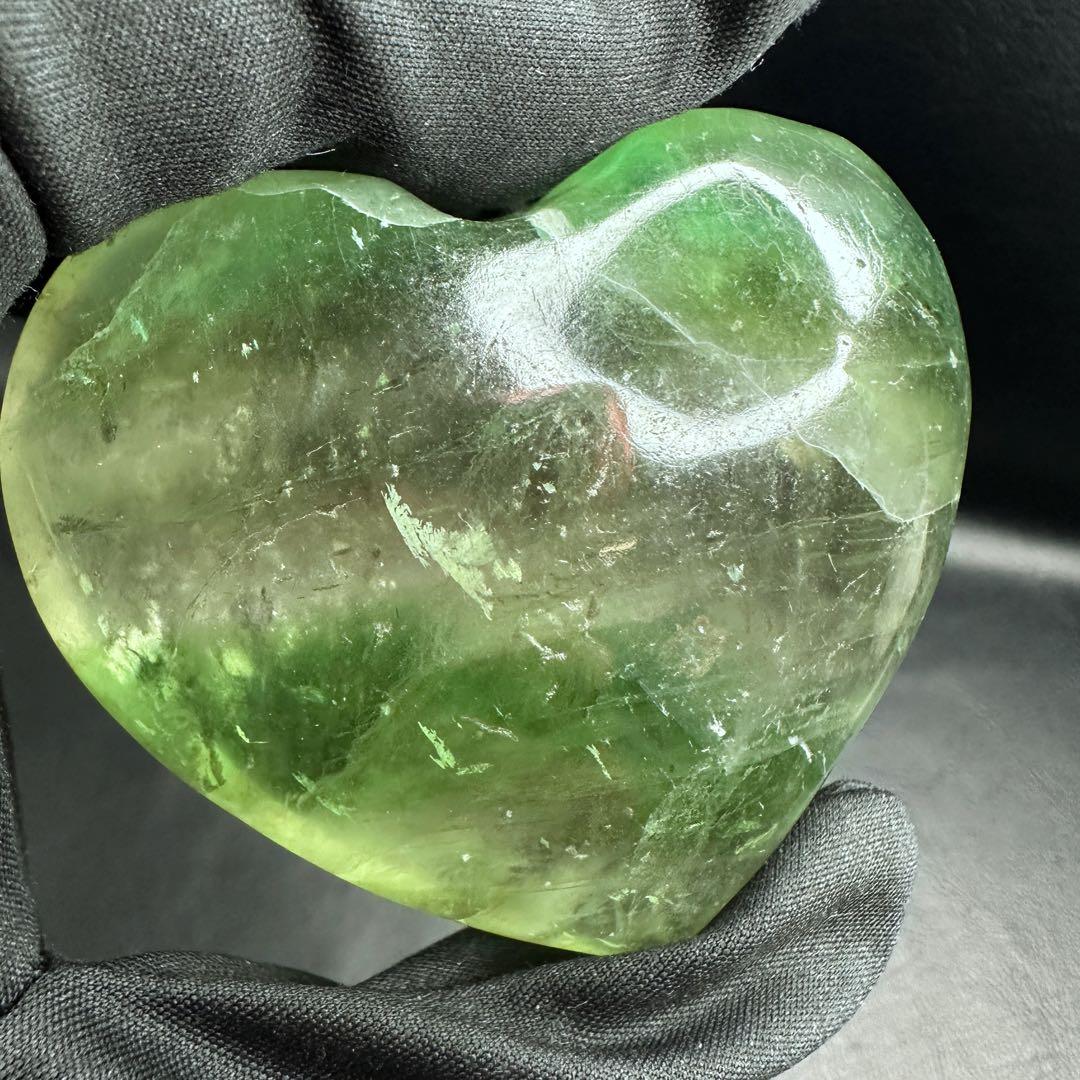 爆アレ❗️レインボー☆グリーンフローライト♡ハート♡ 蛍石パワーストーンA1189