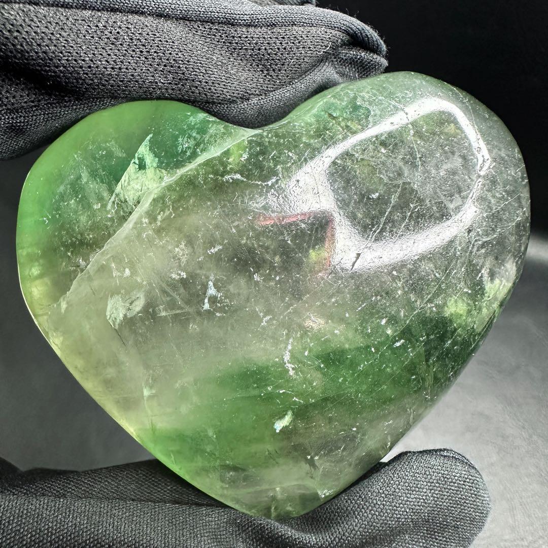 爆アレ❗️レインボー☆グリーンフローライト♡ハート♡ 蛍石パワーストーンA1189