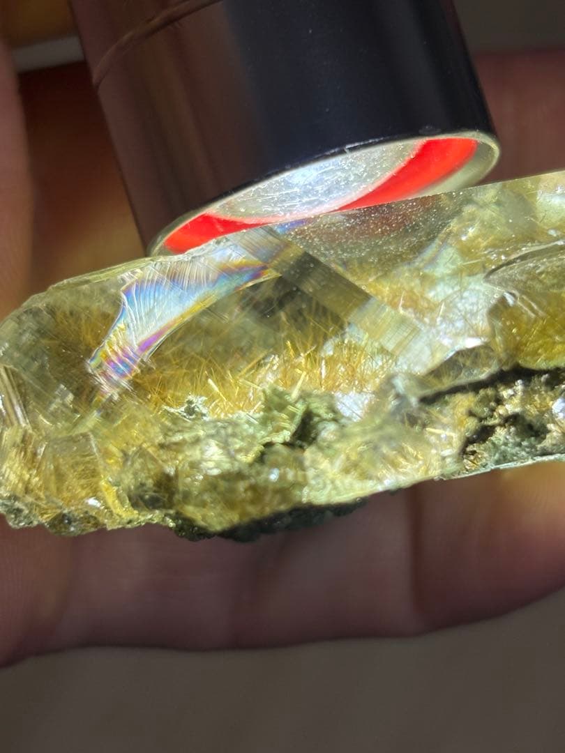 希少　マニハール水晶 ルチル共生 レコードキーパー多数　虹