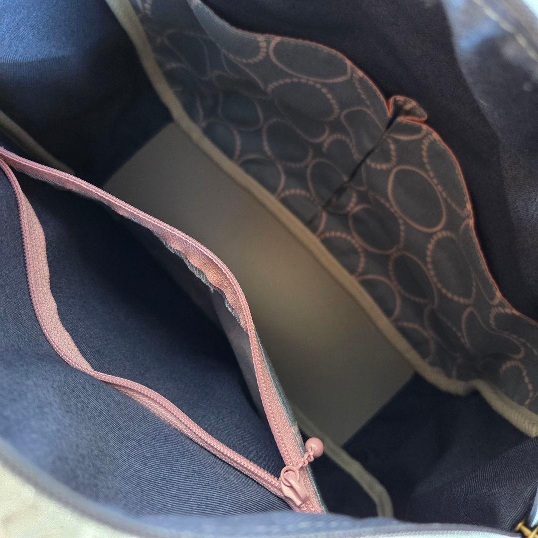 JUNE様　丸型ボストンバッグ(L)　ヌビキルト　ハンドメイド