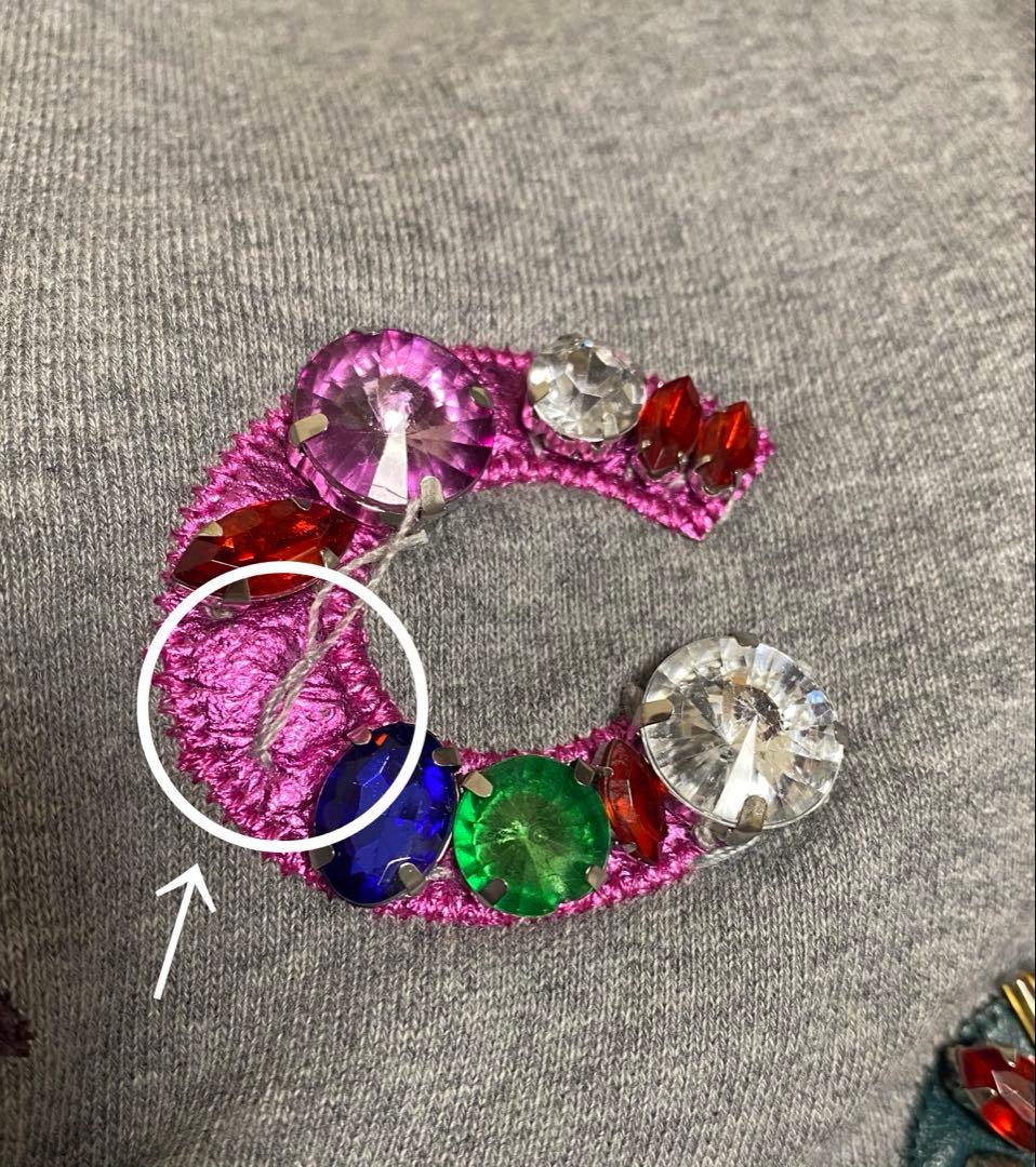 マークジェイコブス ビジュー付き　スウェット　トレーナー　グレー　M