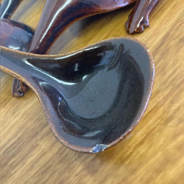 ダエマ　アメ釉碗15個【3個小傷有り】、ちりれんげ12個【1個小傷有り】