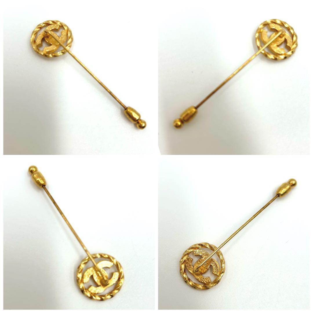 【美品】CHANEL シャネル　ココマーク　ピンブローチ　ラインストーン