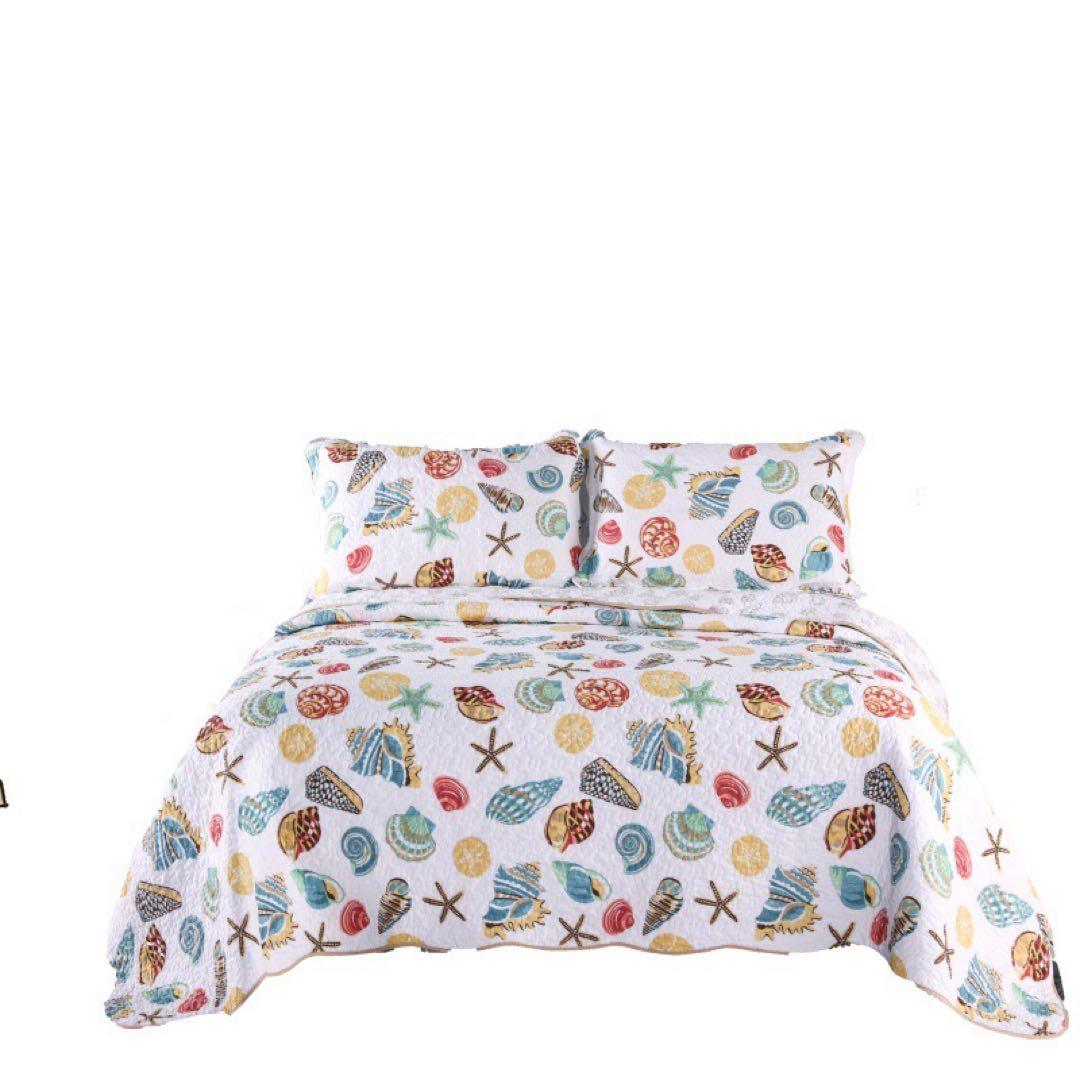 キルトベッドカバー3点セット綿マルチカバー キルティング 507