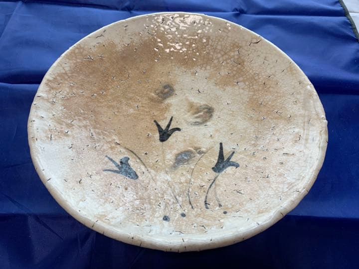 中川自然坊作粉引唐津9寸皿