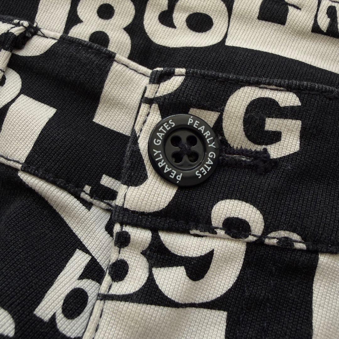 パーリーゲイツ　パンツ　総柄　黒　白　L〜XL相当 コットン素材　ストレッチ　5