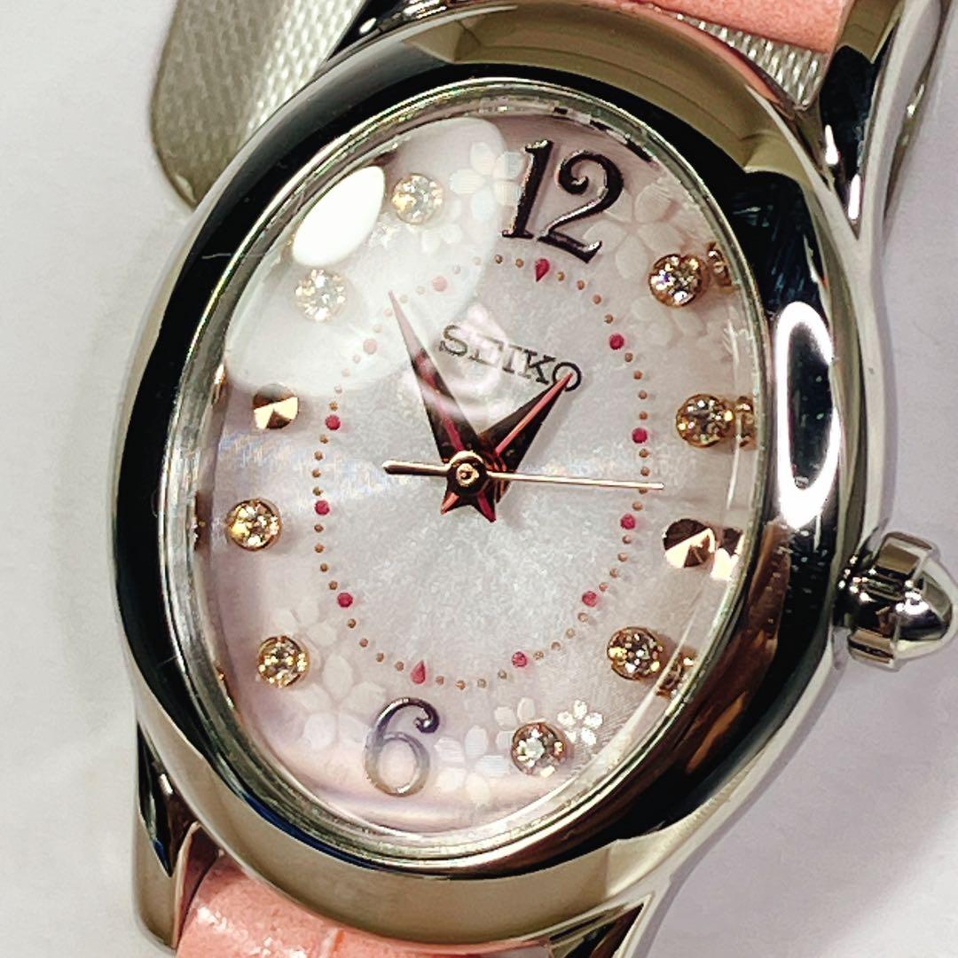 SEIKO セイコー SWFA173 ソーラー腕時計 スワロフスキー　桜　未使用