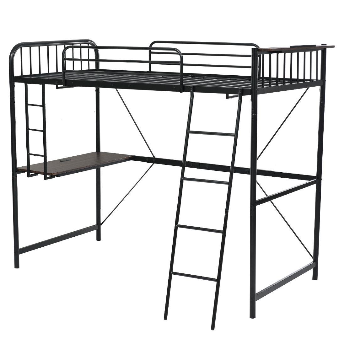 ロフトベッド シングル コンセント付きデスク付き耐荷重120kg 高さ170cm