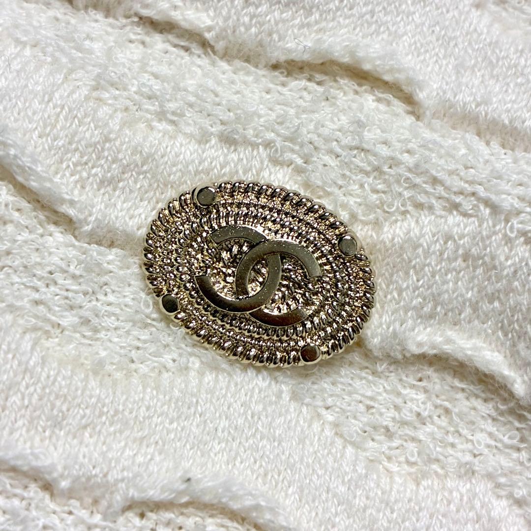 CHANEL シャネル パイル地 コットン ワンピース ココボタン