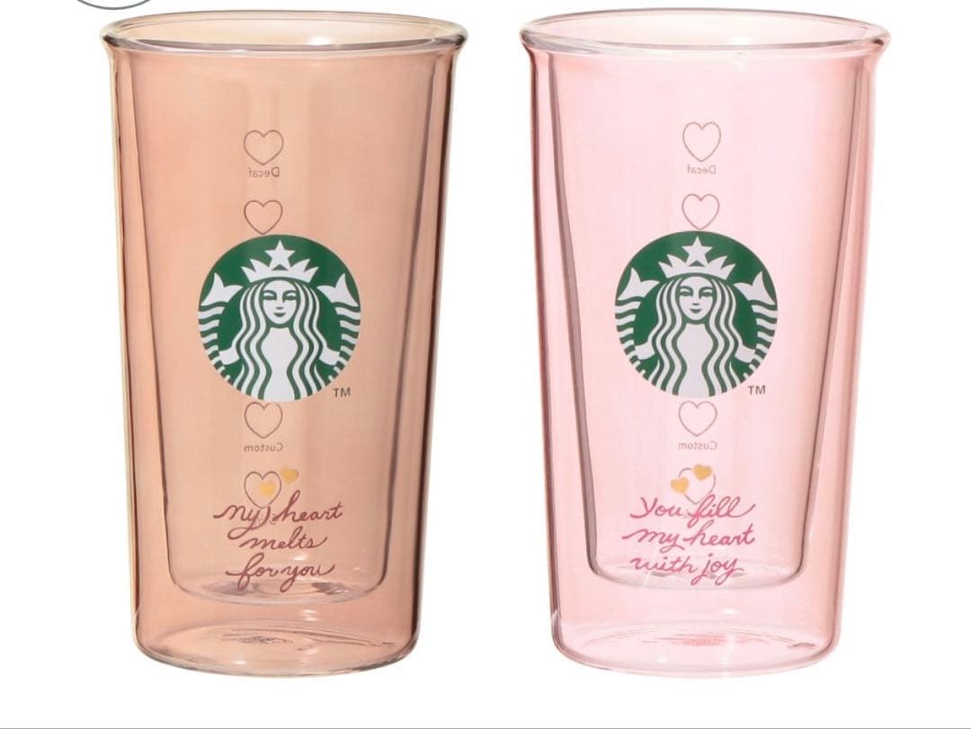 スタバ　ギフトボックス入り　ダブルウォール耐熱グラス　ペアセット