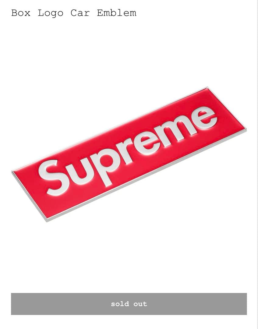 小物 Supreme Box Logo Car Emblem