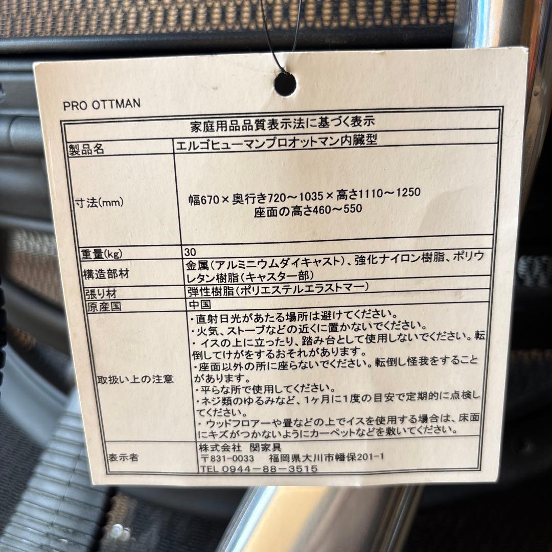 Ergohuman エルゴヒューマンプロオットマン内蔵型