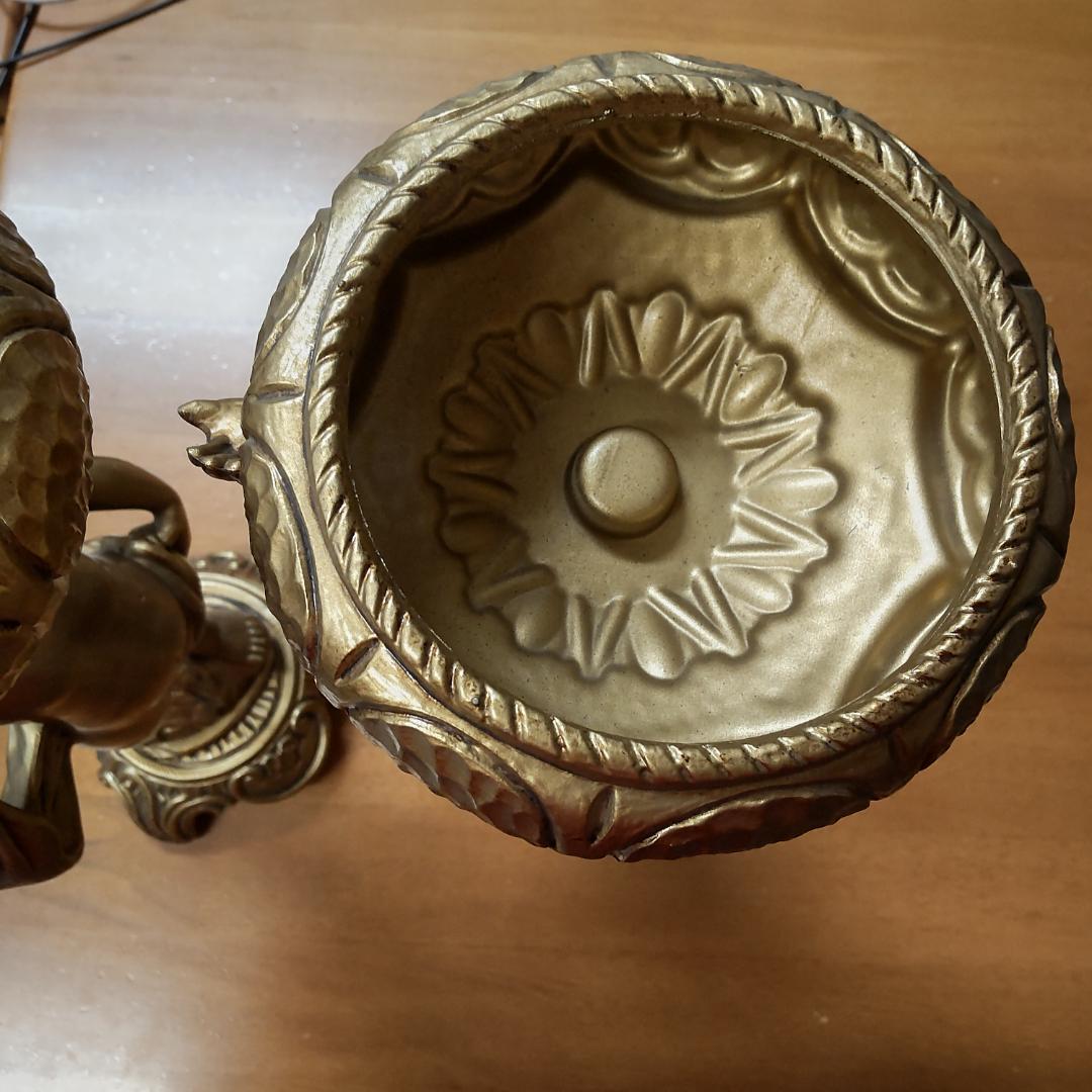 ロココ風　天使　飾り物　置き物　2点　エンゼル　花台　飾り鉢　ゴールド