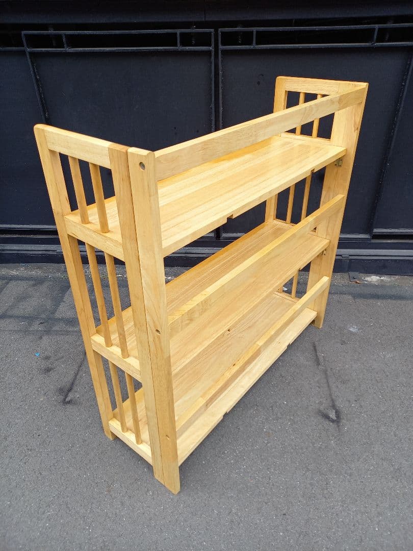 ナチュラル　モダン　ウッド　オープン　ラック　キャビネット　飾り棚