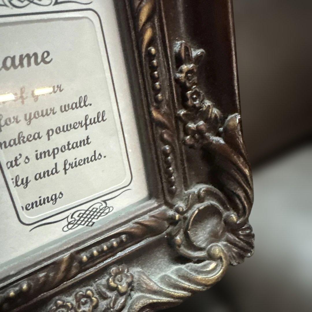 アンティーク　ダークブラウン装飾フォトフレーム