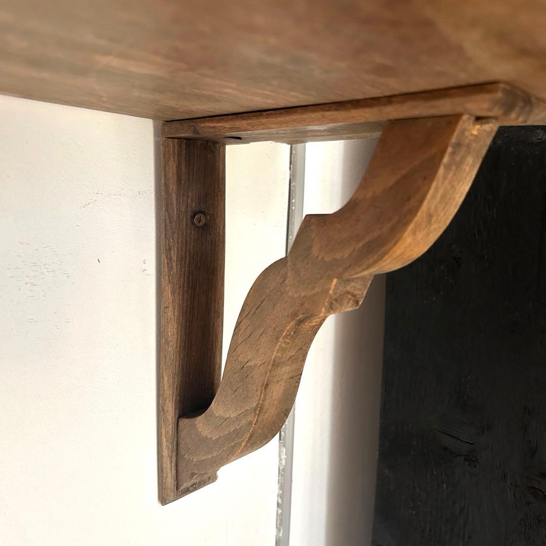 フランス アンティーク ウォールシェルフ 壁掛け棚 木製 無垢材 彫刻　剥離