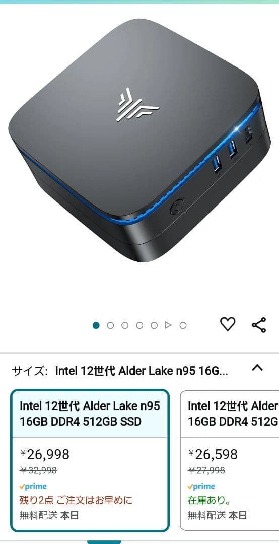最新版 NiPoGiミニpc　windows11　メモリ16GB 、512GB