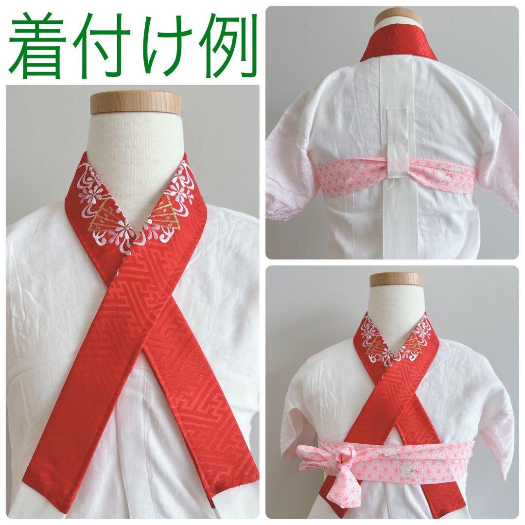 フルセット　七五三７歳女の子　赤地花御所車　黒地袋帯　蝶鶴菊　簡単半衿　7106