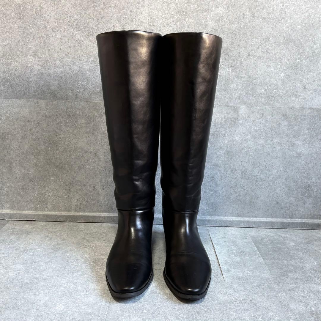 【超美品】ルタロン ワイドシャフト ロングブーツ 24cm ブラック レディース