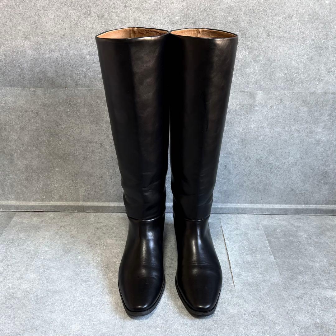 【超美品】ルタロン ワイドシャフト ロングブーツ 24cm ブラック レディース