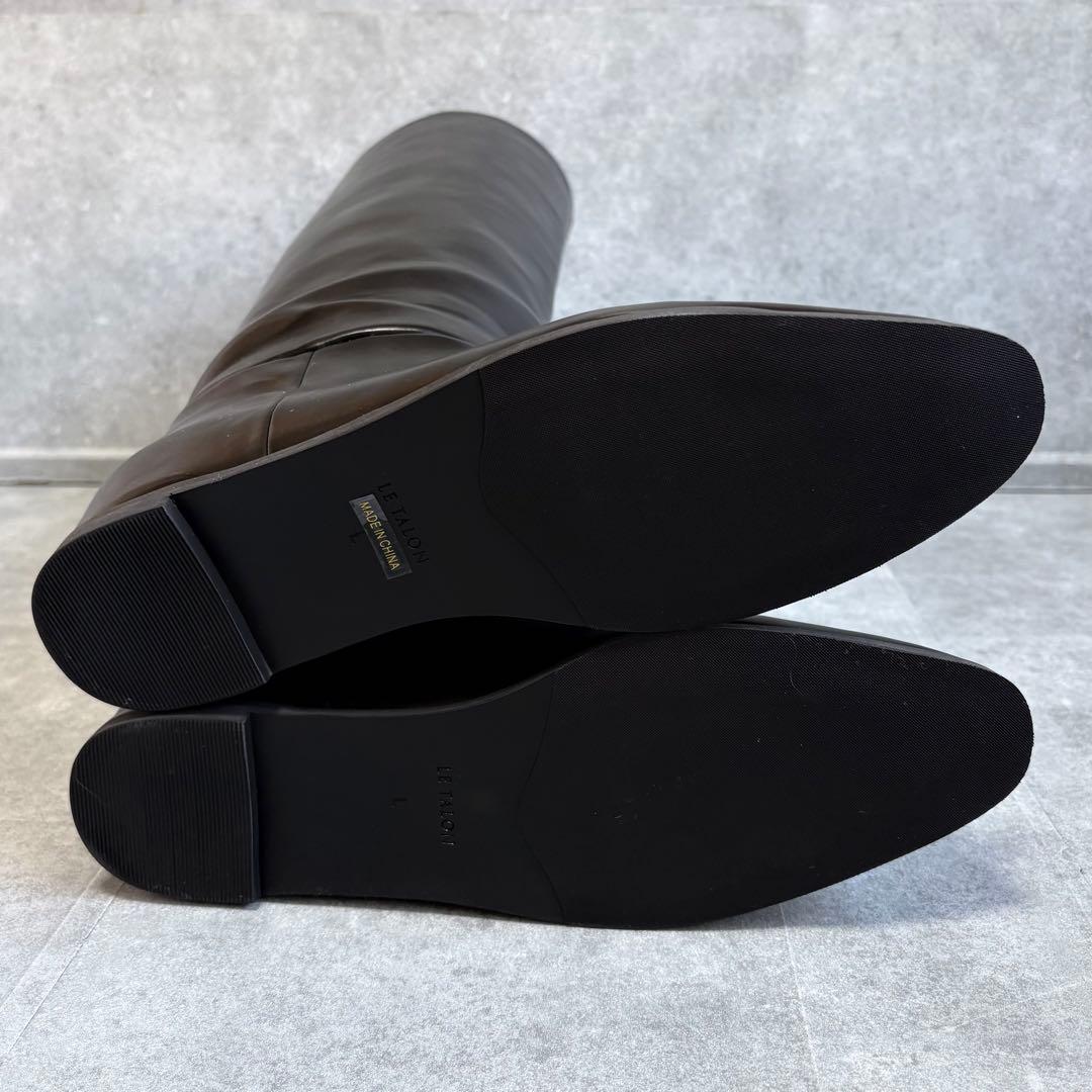 【超美品】ルタロン ワイドシャフト ロングブーツ 24cm ブラック レディース