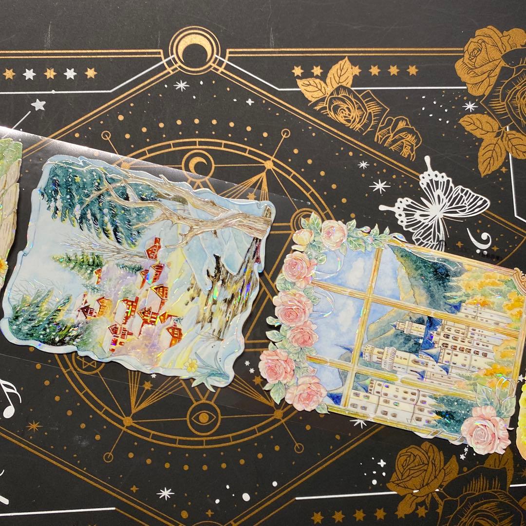 【9207】海外　マステ　中古巻　貝殻光マスキングテープ　四季　背景系