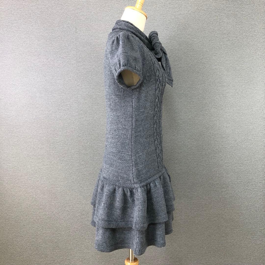 BURBERRY BLUE LABEL 半袖 ケーブル ニットワンピース 38