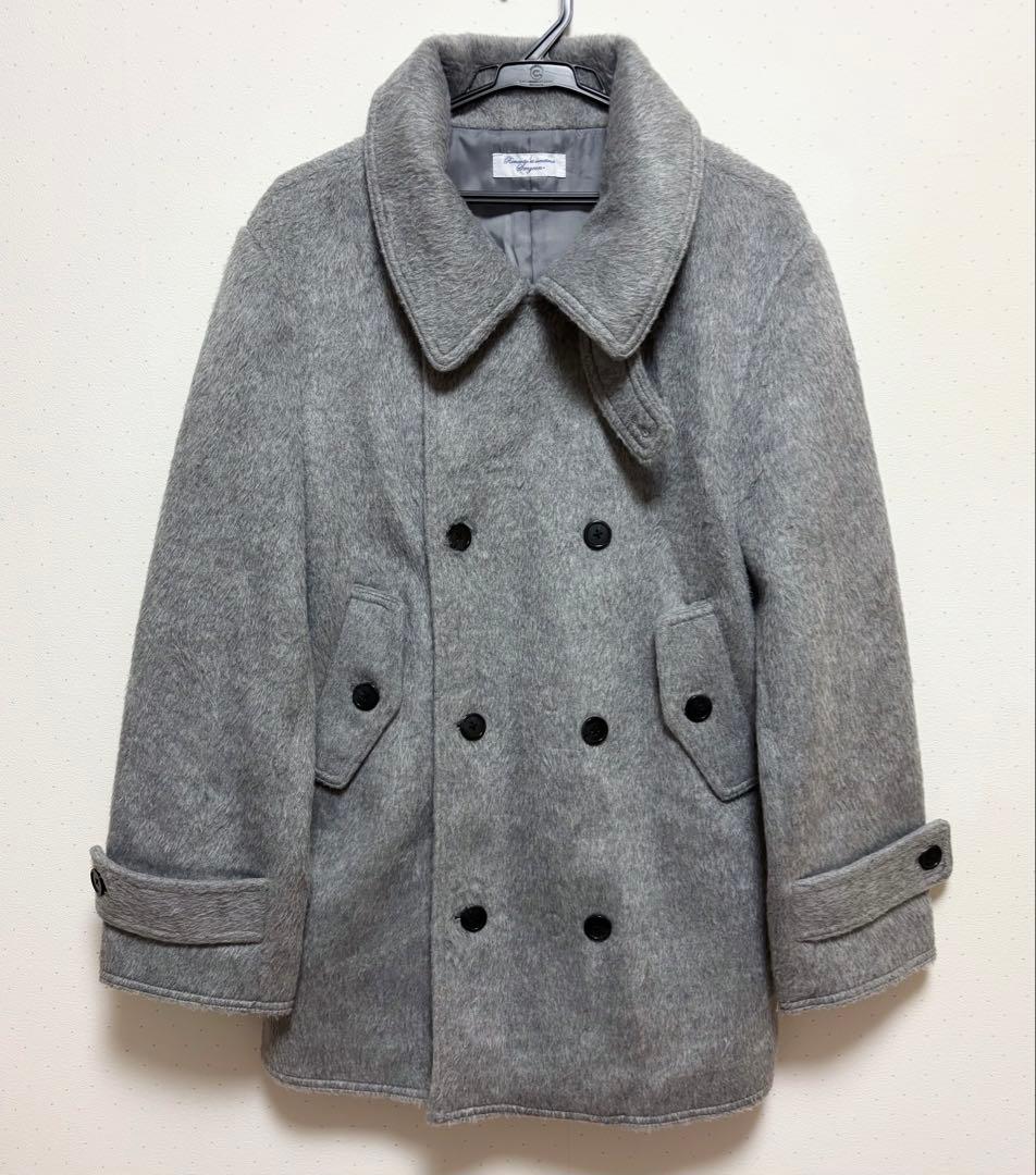 Smyeon スミョン ミドルシャギーコート グレー