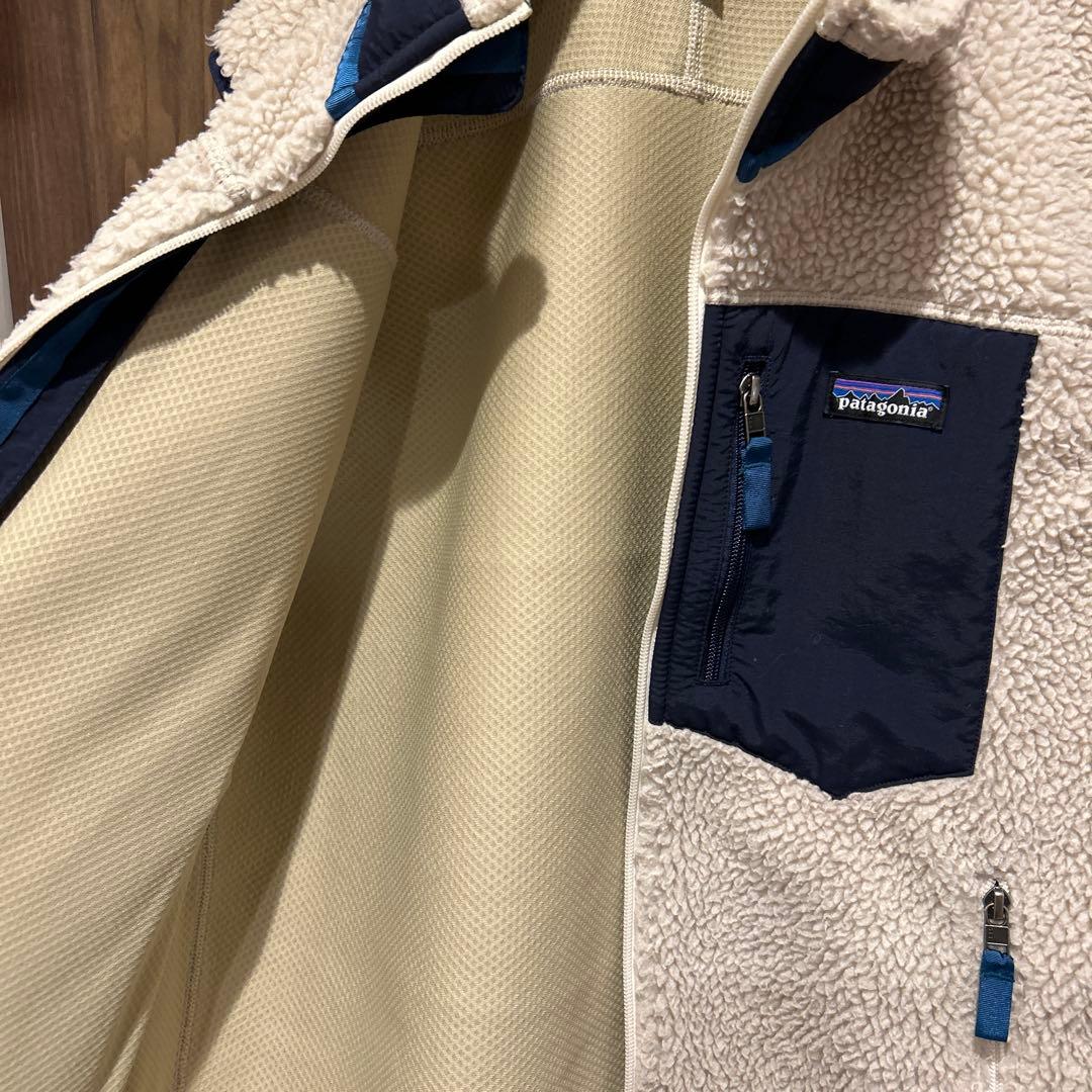 タナボタ様用patagonia レトロXベスト アイボリー/ネイビー　サイズM