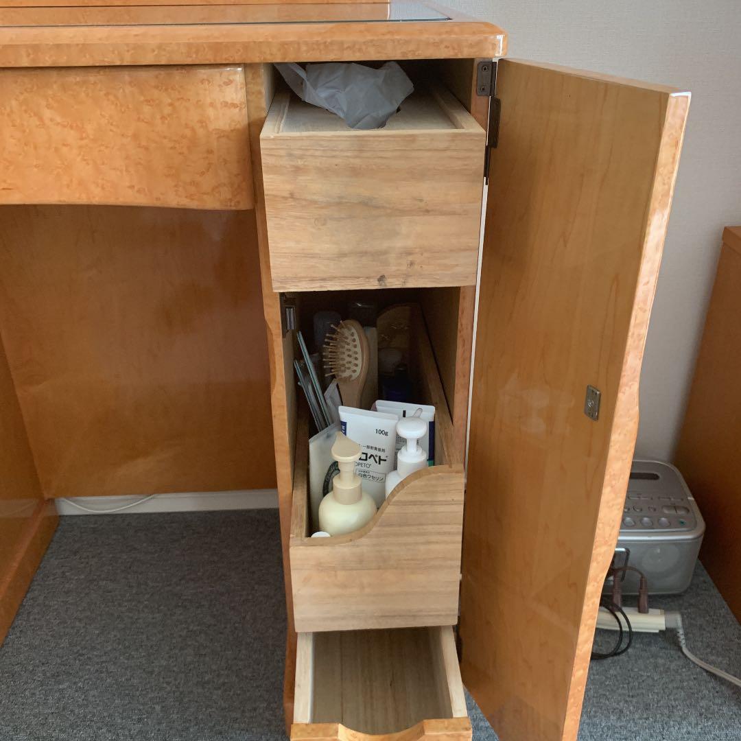 メープル材　高級三面鏡ドレッサー　鏡台