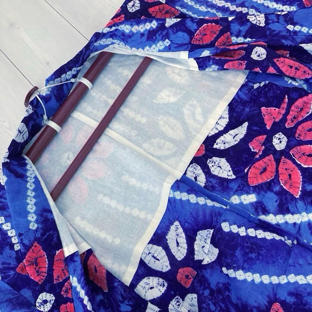 有松絞り　手縫い上質浴衣　レトロな大輪花模様　No.3-66