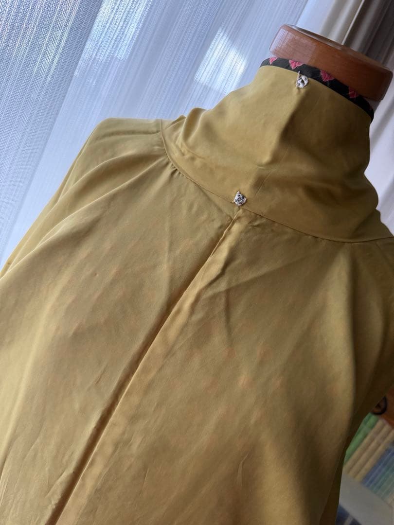 よし 正絹 小紋 着物 チョコブラウン×ピンク 総絞り 単品