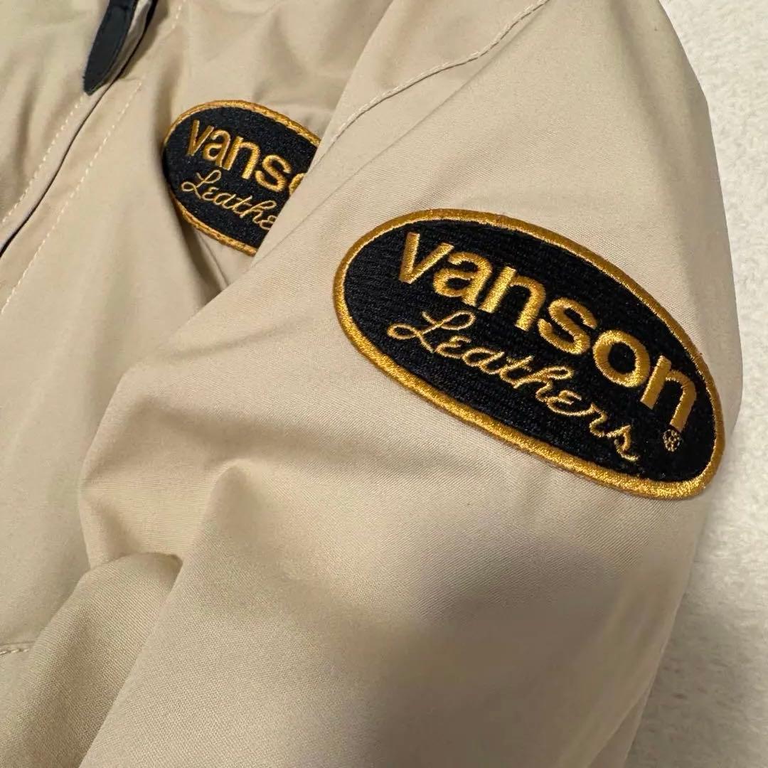 美品 VANSONコットンジャケット ベージュVS15105Sプロテクター L