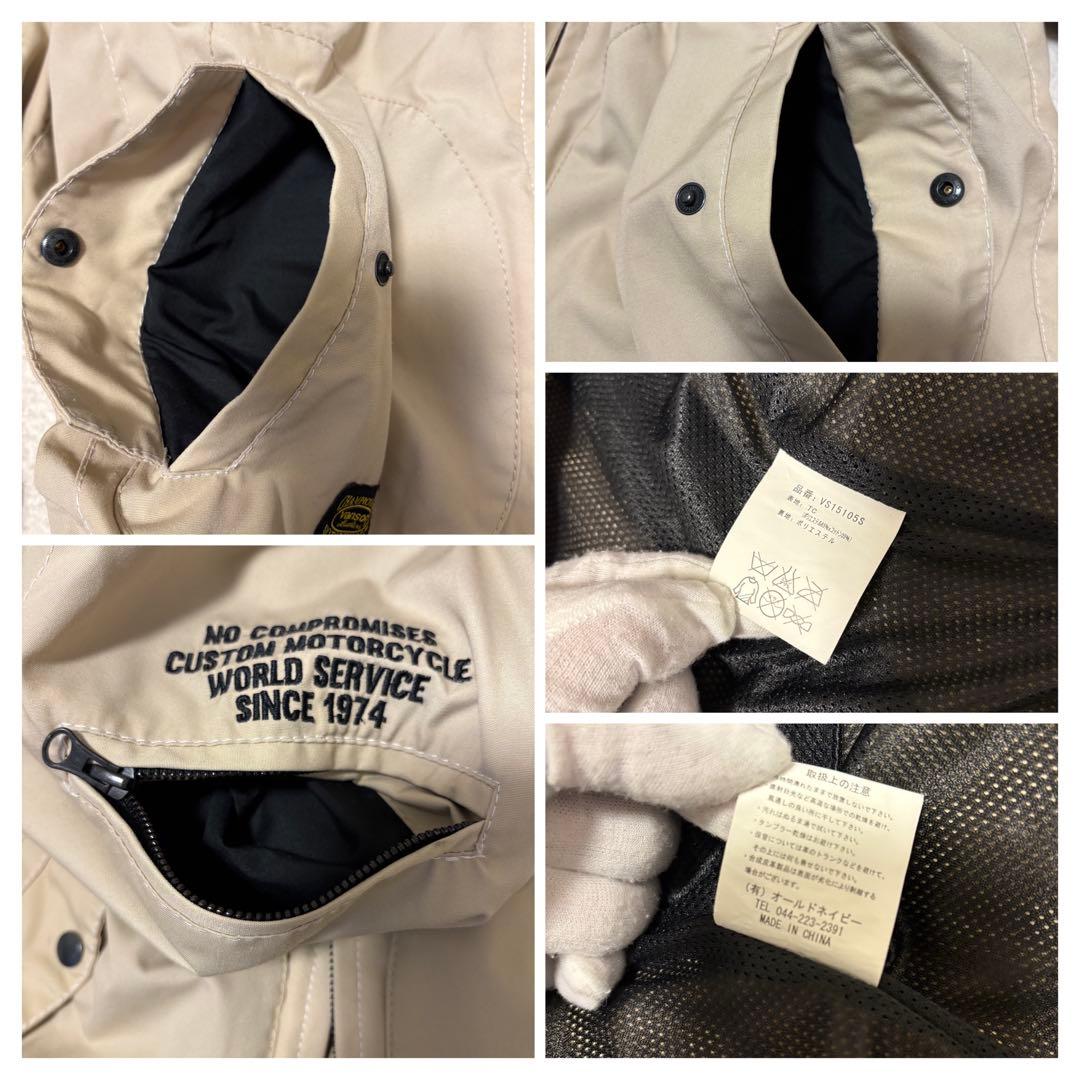 美品 VANSONコットンジャケット ベージュVS15105Sプロテクター L