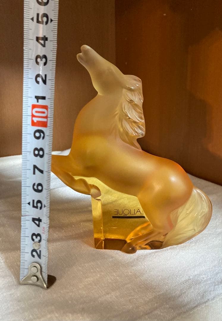 ラリック　馬　置物　アンバー　琥珀