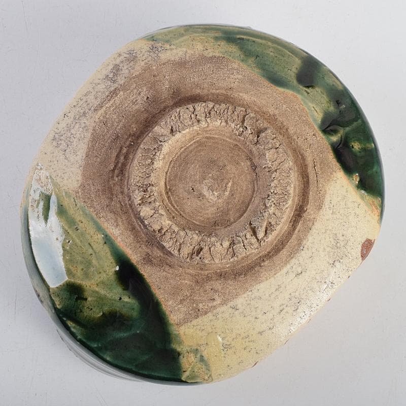 茶道具　古瀬戸　織部焼　沓茶碗　時代箱付　C　R9114