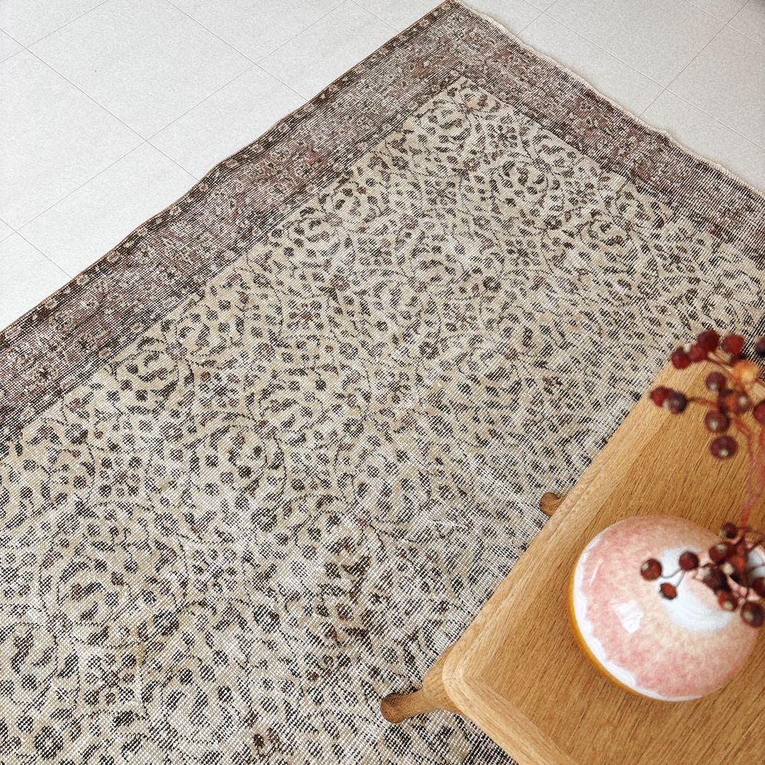 UT　トルコ ヴィンテージラグ ブラウン系