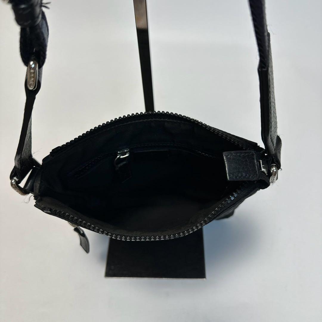 専用l63【美品】グッチ　GGナイロン　レザー　シェリーラインショルダーバッグ.